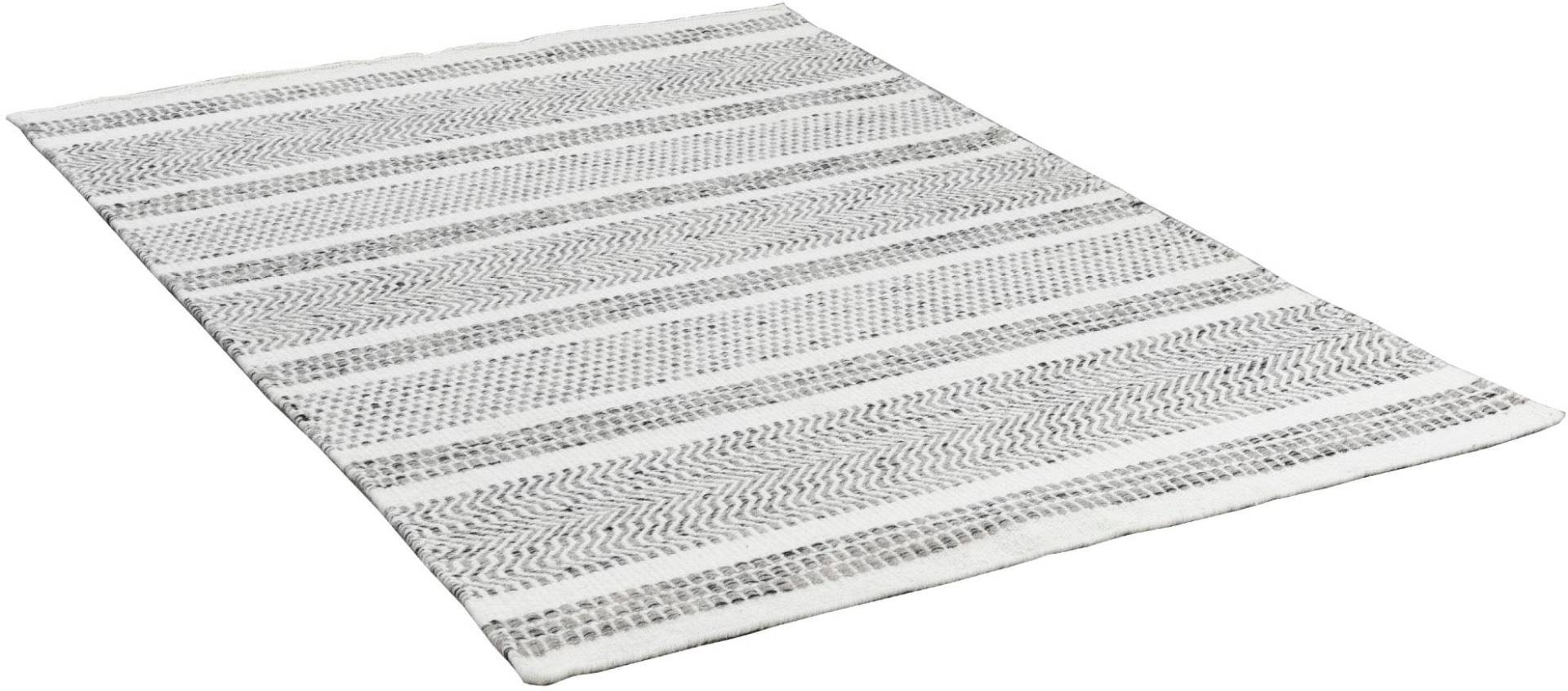 THEKO Wollteppich "TRONDHEIM 05", rechteckig, 10 mm Höhe, Flachgewebe, gestreift, reine Wolle, handgewebt, Wohnzimmer von Theko