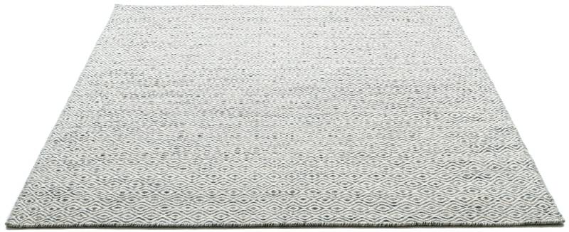 THEKO Wollteppich "Trondheim PO-502", rechteckig, Handweb Teppich, Flachgewebe, reine Wolle, handgewebt, Rauten Muster von Theko
