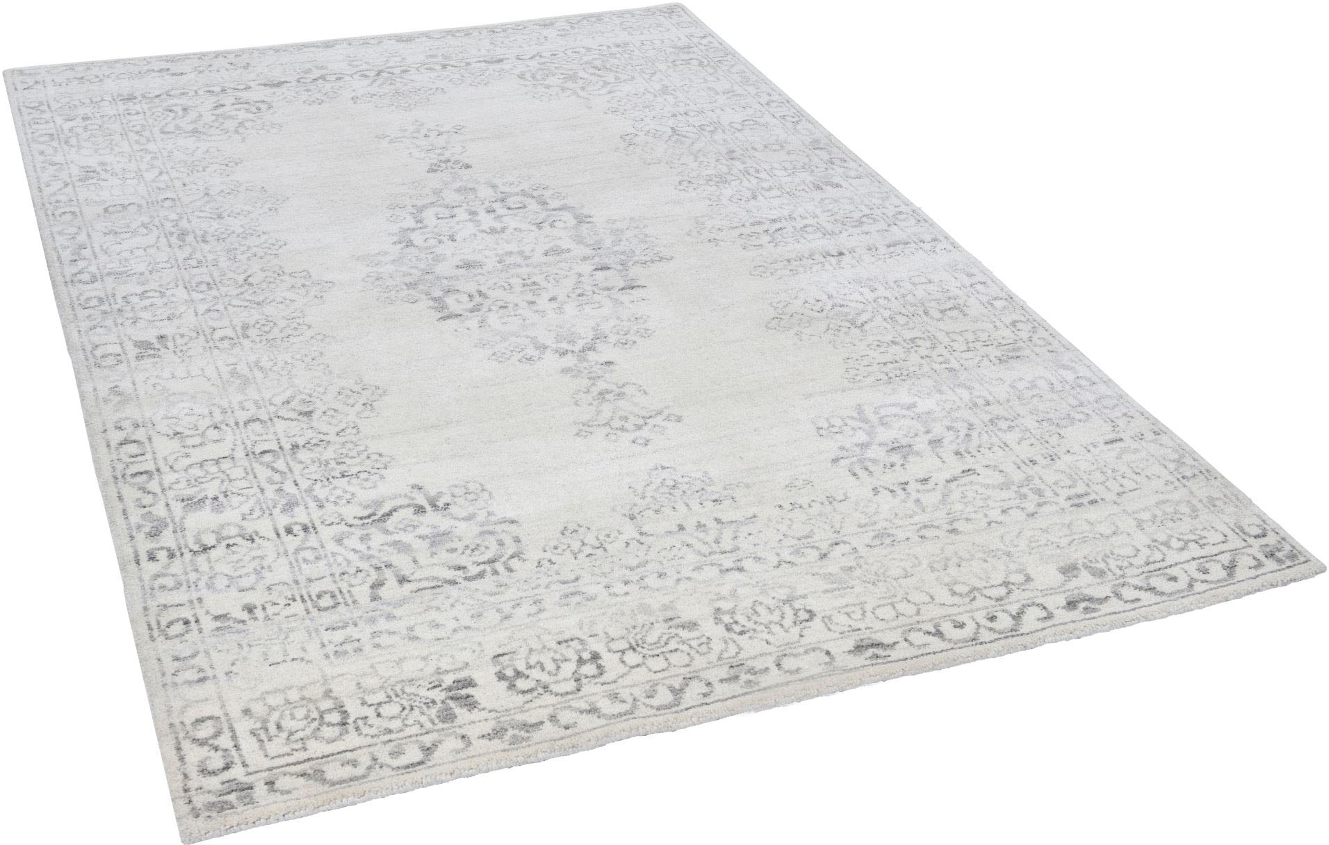 THEKO Wollteppich "Versian 1213" rechteckig 10 mm Höhe reine Wolle, handgeknüpft, Vintage Design von Theko