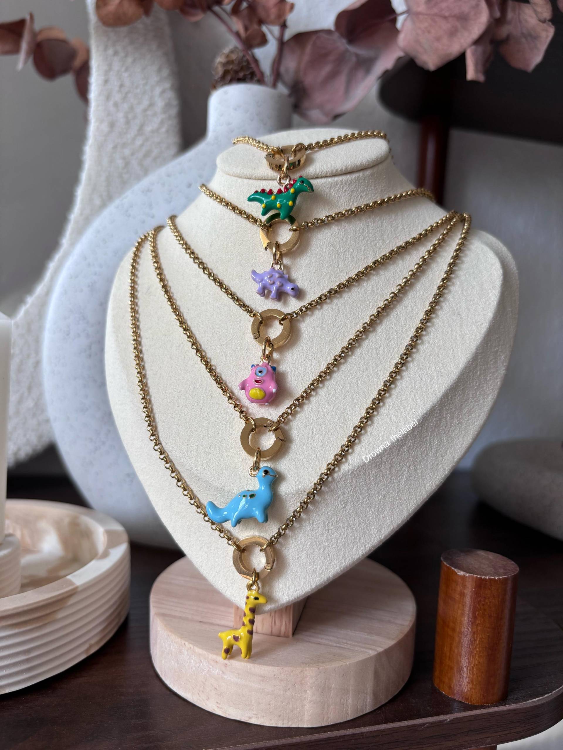 Cute Edelstahl Charmkette Mit Anhänger Deiner Wahl von ThelabelDrowna