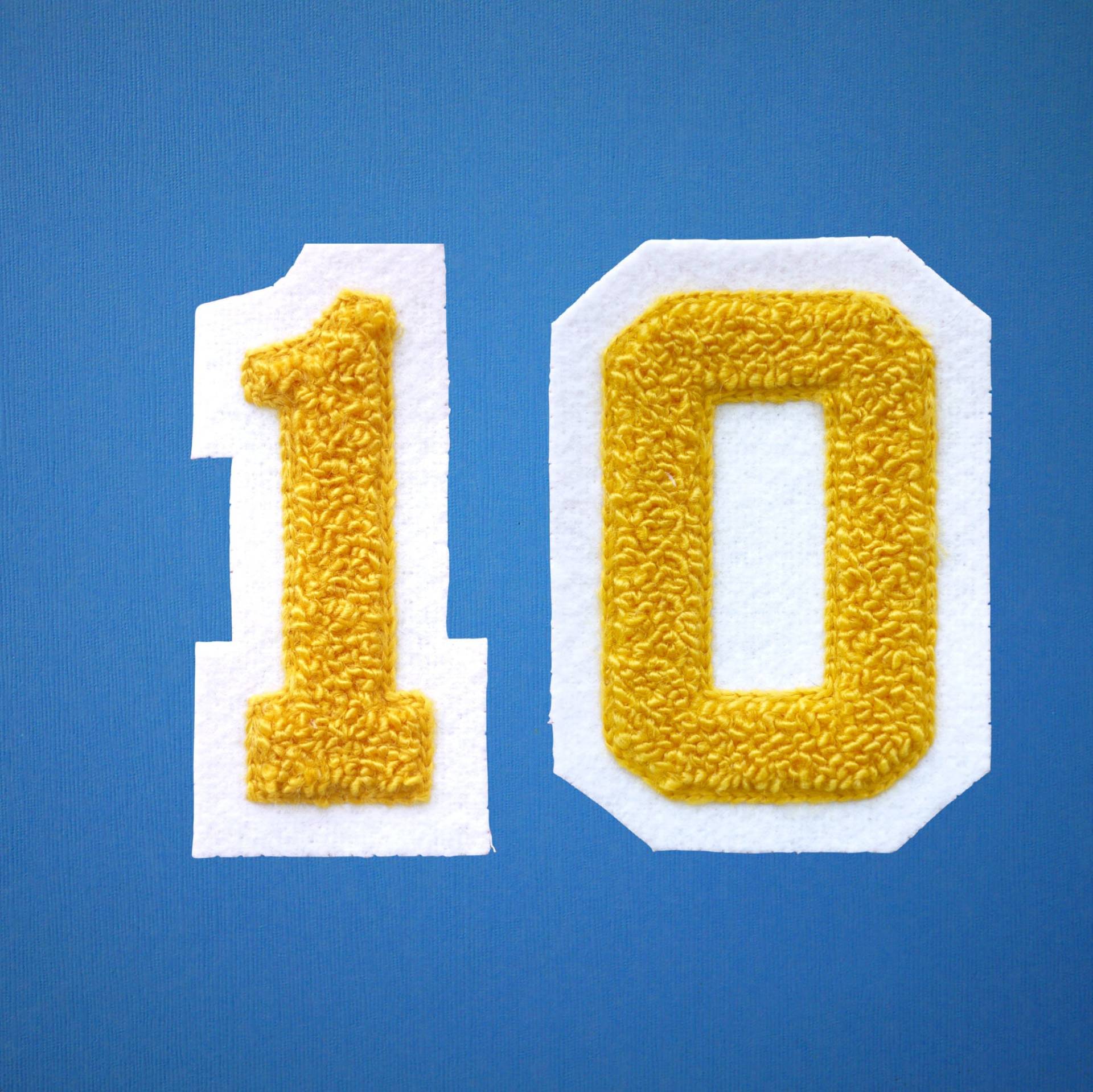 Medium Varsity Chenille Filz Patch 3 "Gelb Gold/Weiß Medium Varsity Chenille Filz Patch 3 "Gelb Gold/Weiß von Thelettermanco