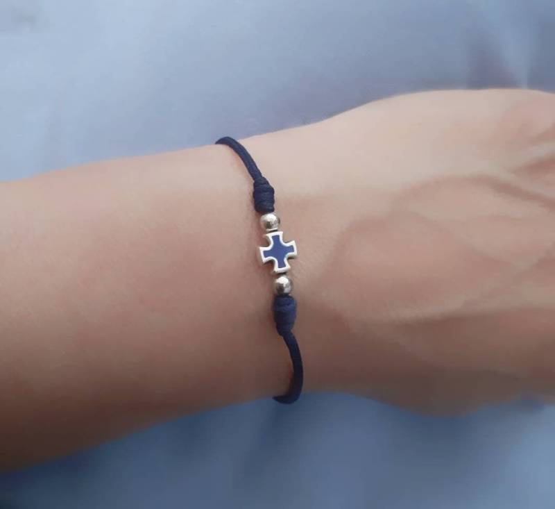 Kreuz Armband, Charm Christliche Christlichen Schmuck, Charme, String Armbänder, Kommunion Begünstigt von Thelightjewelry