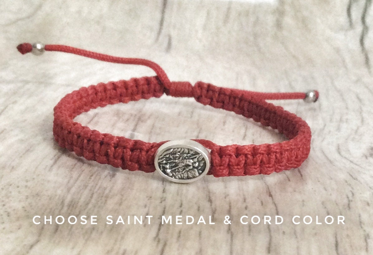 st Michael/Schutzengel Armband, Rotes Heilige Michael, Benedikt, Medaille, Allerheiligen, Katholisch von Thelightjewelry