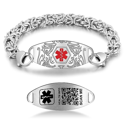 THELUCKYTAG Medizinische Armbänder Männer Frauen mit QR Code Medizinische Alert ID Armbänder Titanstahl Armband Passt Handgelenk Up 8''-10'' Mehr Raum Benutzerdefinierte Notfall medizinische ID Info THELUCKYTAG Medizinische Armbänder Männer Frauen mit QR Code Medizinische Alert ID Armbänder Titanstahl Armband Passt Handgelenk Up 8''-10'' Mehr Raum Benutzerdefinierte Notfall medizinische ID Info von Theluckytag