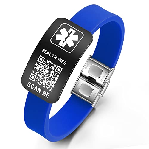 Theluckytag Medizinische Armbänder Männer Frauen mit QR Code Alert ID Armbänder Silikon wasserdichtes Armband passt Handgelenke bis 9'''mehr Raum Benutzerdefinierte Notfall medizinische ID Alert Info Theluckytag Medizinische Armbänder Männer Frauen mit QR Code Alert ID Armbänder Silikon wasserdichtes Armband passt Handgelenke bis 9'''mehr Raum Benutzerdefinierte Notfall medizinische ID Alert Info von Theluckytag
