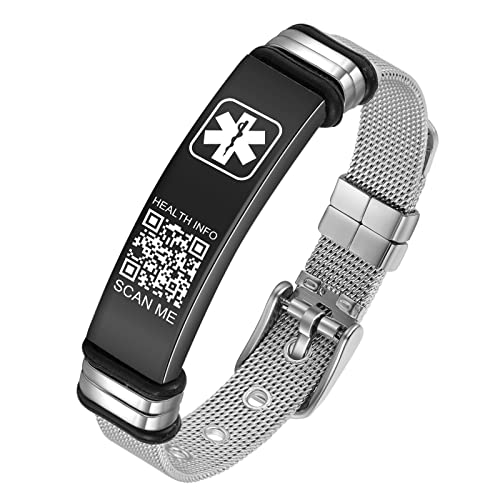 Theluckytag Medizinische Armbänder Männer Frauen mit QR Code Alert ID Armbänder. Kunststoff-Armband passt Handgelenke bis zu 9'',Mehr Raum Benutzerdefinierte Notfall medizinische ID Informationen Theluckytag Medizinische Armbänder Männer Frauen mit QR Code Alert ID Armbänder. Kunststoff-Armband passt Handgelenke bis zu 9'',Mehr Raum Benutzerdefinierte Notfall medizinische ID Informationen von Theluckytag