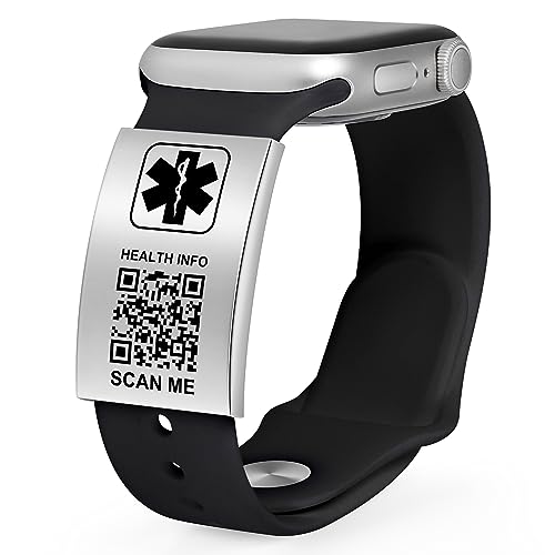 Theluckytag Verbessertes medizinisches Armband für Männer und Frauen mit QR-Code, medizinische Notfall-ID-Armbänder – Titan-Stahl-Armband passt Handgelenken von 20,3 - 25,4 cm – mehr Platz, von Theluckytag