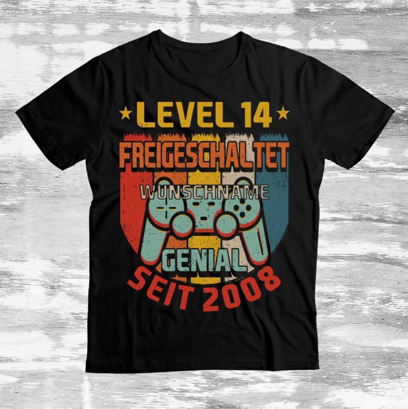 14. Geburtstag Junge Mädchen Geburtstagsshirt Vierzehnter Geschenk 14 Jahre Nächstes Level Freigeschalte Geschenkidee Für Gamer 2008 von ThembaUndThando