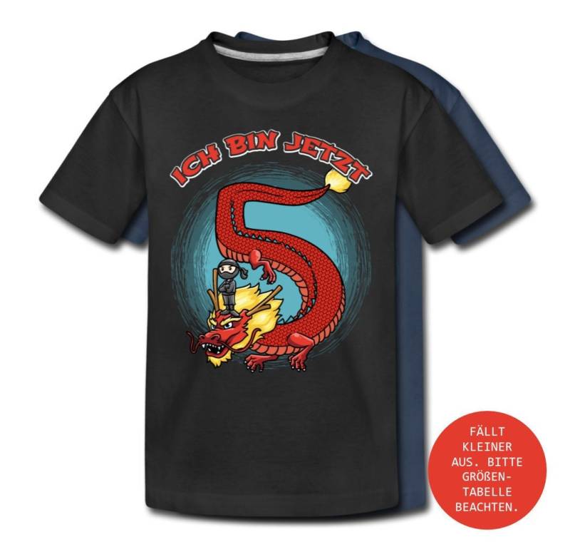 5. Geburtstag Junge Mädchen | Geburtstagsshirt Fünfter Geschenk Geschenkidee 5 Jahre Ninja Motiv Tshirt - Kinder T-Shirt von ThembaUndThando