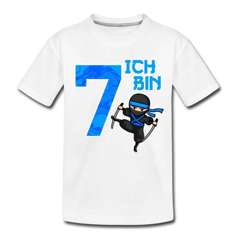 7. Geburtstag Junge Mädchen | Geburtstagsshirt Siebter Geschenk Geschenkidee 7 Jahre Ninja Motiv - Kinder T-Shirt von ThembaUndThando