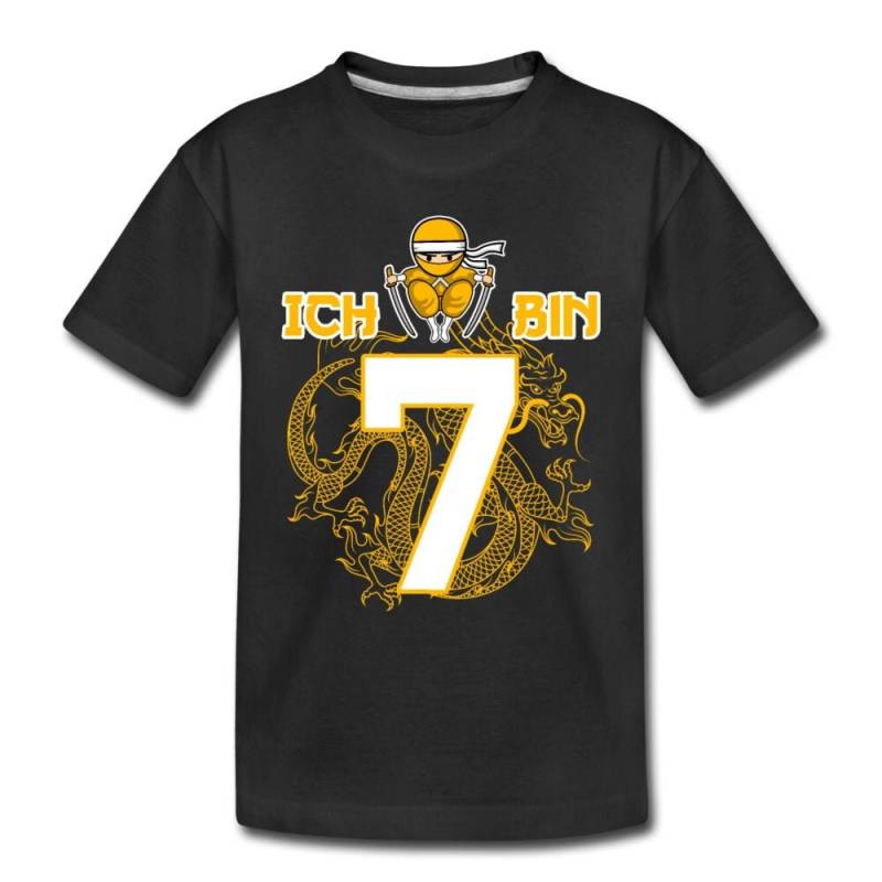 7. Geburtstag Junge Mädchen | Geburtstagsshirt Siebter Geschenk Geschenkidee 7 Jahre Ninja Motiv Shirt - Kinder T-Shirt von ThembaUndThando