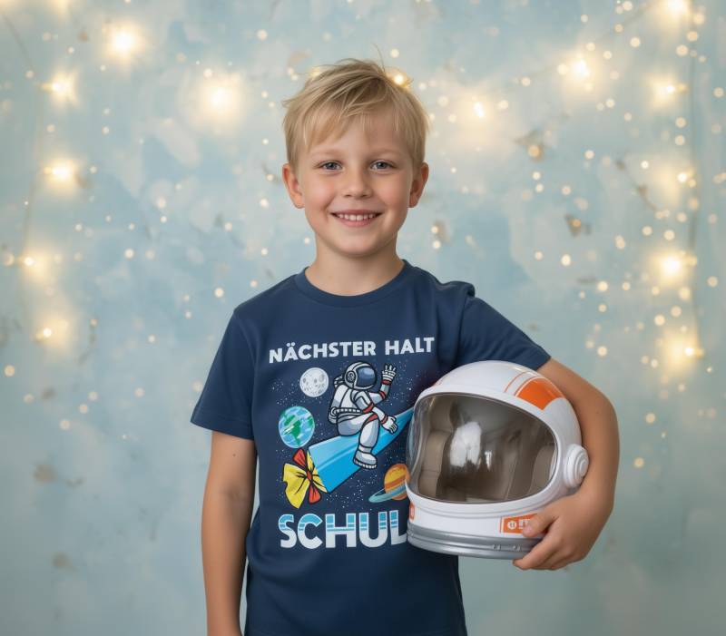 Einschulung 2025 Schulstart Kinder T-Shirt Mit Astronauten-Motiv & Schultüte Zuckertüte Erster Schultag Erstklässler Schulkind von ThembaUndThando