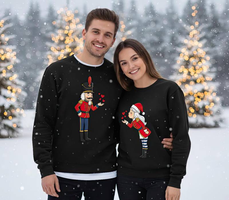 Pärchen Pullover Weihnachten Partnerlook Weihnachtspullover Pulli Ugly Sweater Geschenk Nussknacker Freund Freundin Mann Frau von ThembaUndThando