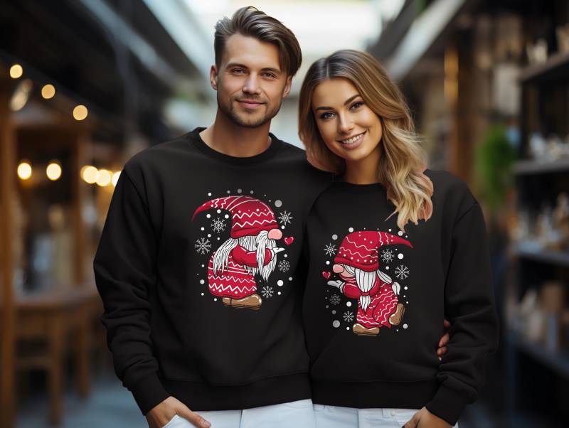 Pärchen Pullover Weihnachten Partnerlook Weihnachtspullover Pulli Ugly Sweater Geschenk Wichtel Couple Unisex von ThembaUndThando