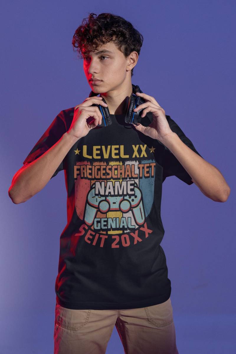 Personalisiert 10. Geburtstag Junge | Geburtstagsshirt Geschenk 10 Jahre Nächstes Level Freigeschaltet Geschenkidee Für Gamer 2015 von ThembaUndThando