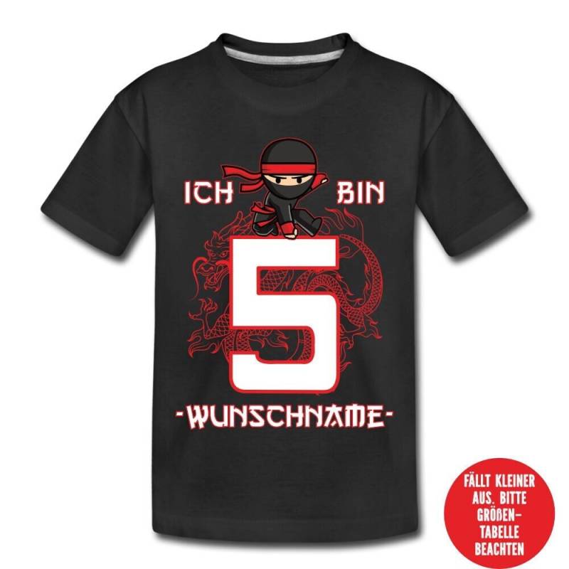 Personalisirert 5. Geburtstag Junge Mädchen | Geburtstagsshirt Fünfter Geschenk Geschenkidee 5 Jahre Ninja Rot Motiv Tshirt von ThembaUndThando
