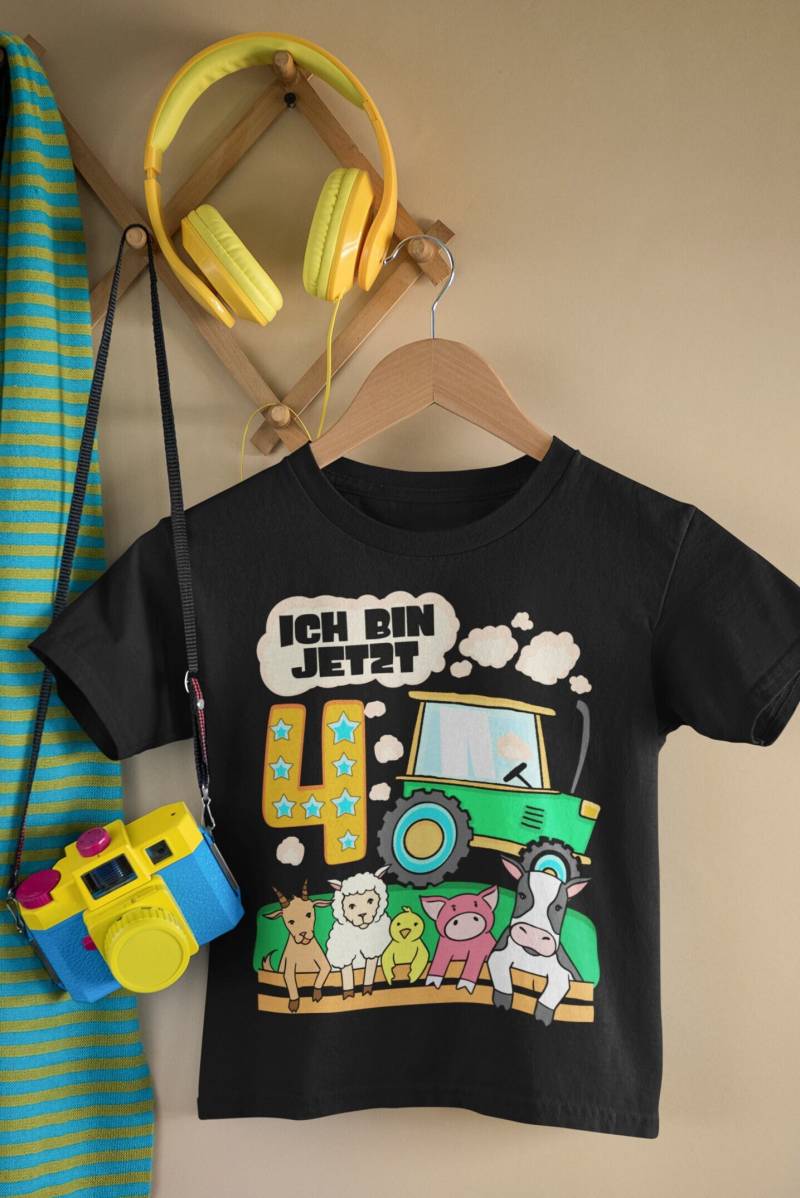 Traktor Geburtstag Personalisiert 4. Junge Mädchen Geburtstagsshirt Geschenk Geschenkidee 4 Jahre Shirt Trecker T-Shirt von ThembaUndThando