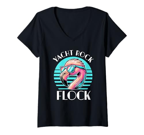 Damen Yacht Rock Flock | Yacht Rock Party Kleidung T-Shirt mit V-Ausschnitt Damen Yacht Rock Flock | Yacht Rock Party Kleidung T-Shirt mit V-Ausschnitt von Themed Apparel