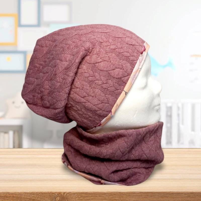Beanie-Loop-Set Warm/Mütze Und Schal/Zopfmuster/Wendebeanie/Accessoires Kinder/Kindermode von ThemilbyMinee