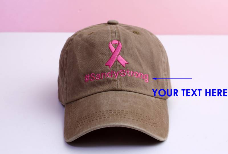 Gestickte Brustkrebs-Aufklärungsmütze Personalisierte Ballmütze Gestickte Brustkrebs-Aufklärungsmütze Personalisierte Ballmütze von ThemostStitch
