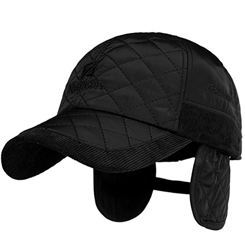 THENICE Winter Baseball Cap Herren Warm Earflap Mütze, Sport Noir, one size von Thenice
