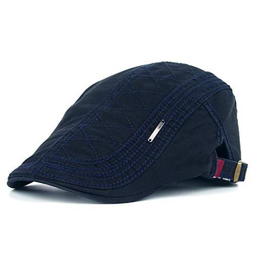 Thenice Newsboy Flat Cap Gatsby Schiebermütze Schirmmütze Kappe, marineblau von Thenice