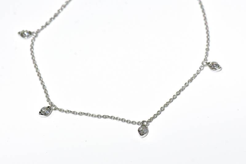 18K Baumelnde Floating Diamant Bettelarmband von Theodele