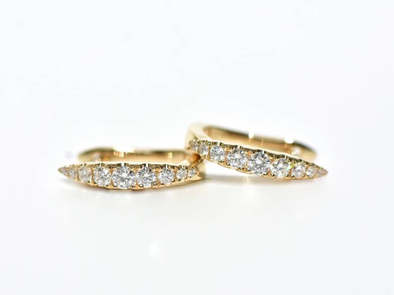 18K Gelb Oder Platin Diamant Spiked Hoop/Ohrringe von Theodele