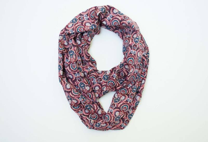 Verkauf Namaste - Boho Womens Loop Koralle Petrol/Kastanienbraun Loopschal von Theorium