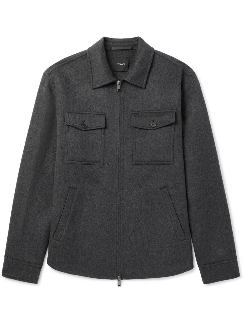 Theory - Vena Wool and Cashmere-Blend Zip-Up Overshirt - Men - Gray - XXL von Theory