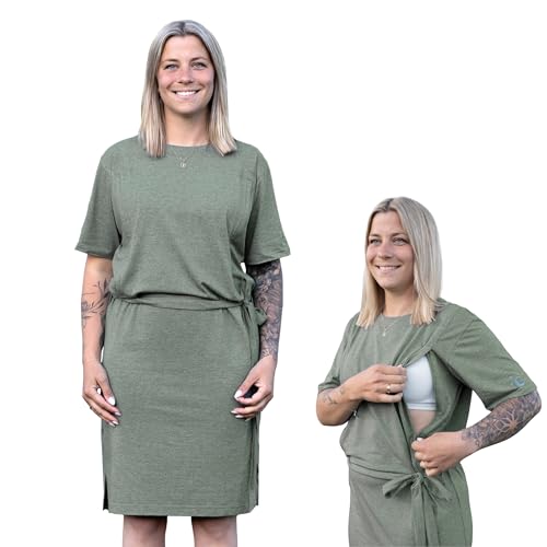 Soulmum Stillkleid – Weiches Stillkleid aus Bambusjersey und Bio Baumwolle – Stillfreundliches Umstandskleid für Schwangerschaft & Stillzeit – Umstandsmode & Stilloberteile (Melange grün-grau Größe:M) Soulmum Stillkleid – Weiches Stillkleid aus Bambusjersey und Bio Baumwolle – Stillfreundliches Umstandskleid für Schwangerschaft & Stillzeit – Umstandsmode & Stilloberteile (Melange grün-grau Größe:M) von Theraline