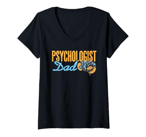 Damen Psychologe Papa Gehirn Witz Mental Humor Spruch T-Shirt mit V-Ausschnitt Damen Psychologe Papa Gehirn Witz Mental Humor Spruch T-Shirt mit V-Ausschnitt von Therapeutischer Vater mit Stolz auf Wissen