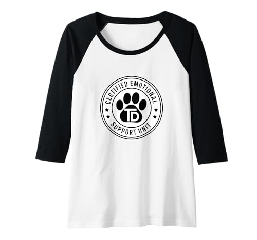 Damen Therapie-Hunde-zertifizierte emotionale Unterstützungseinheit Raglan von Therapy Dog Mom Service Dog Dad Apparel