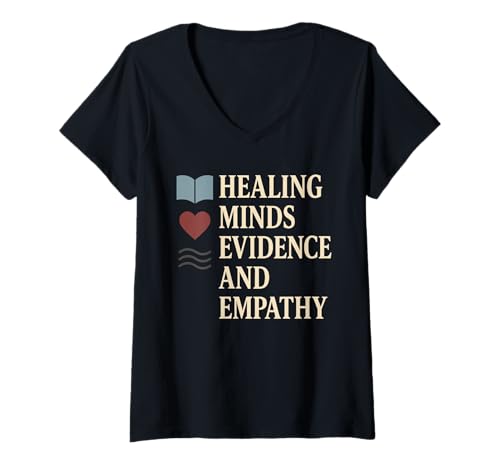 Damen Clinical Psychologe Mental Health Pride Rorschach Brain T-Shirt mit V-Ausschnitt von Therapy Office Staff White Coat Psychology Gift