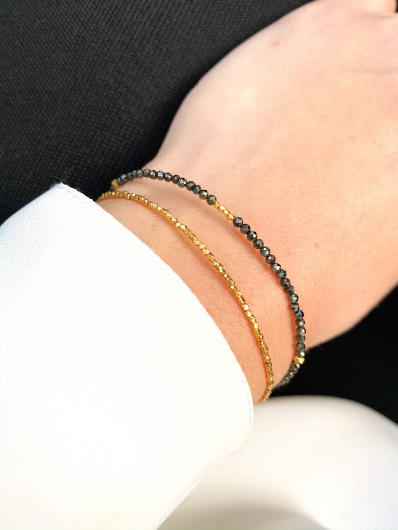 Dunkelbraunes Spinell-Armband Diamantschliff-Edelstein, Sterlingsilber-Verschluss Dunkelbraunes Spinell-Armband Diamantschliff-Edelstein, Sterlingsilber-Verschluss von TherapyAccessories