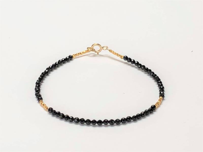Facettierte Onyx Armband Sterling Silber Verschluss Vergoldet Facettierte Onyx Armband Sterling Silber Verschluss Vergoldet von TherapyAccessories