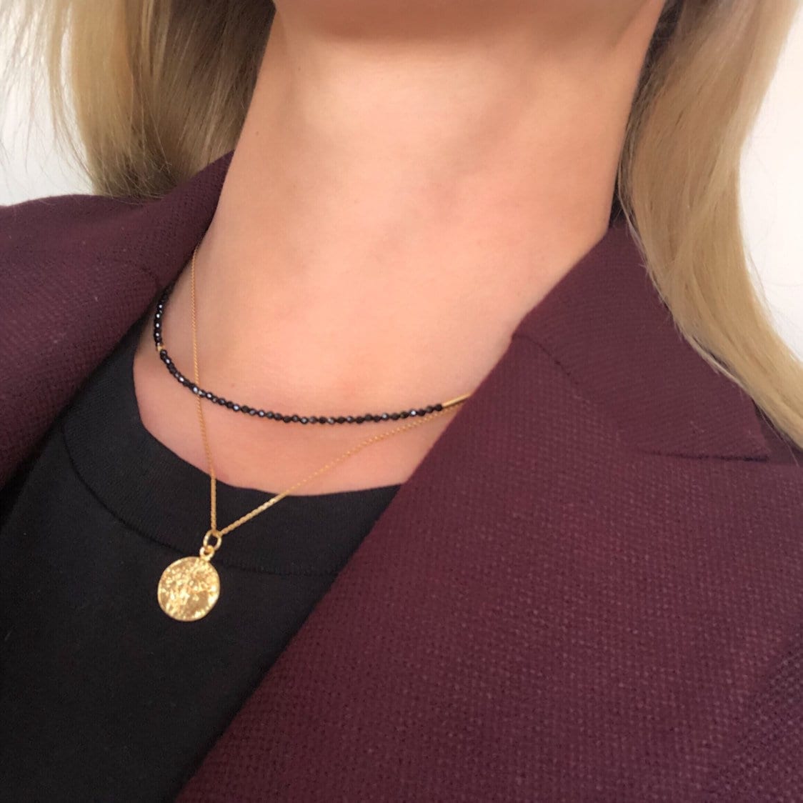 Zierliche Schwarze Spinell Halskette Gold Fill Sterling Silber Schmuck Zierliche Schwarze Spinell Halskette Gold Fill Sterling Silber Schmuck von TherapyAccessories