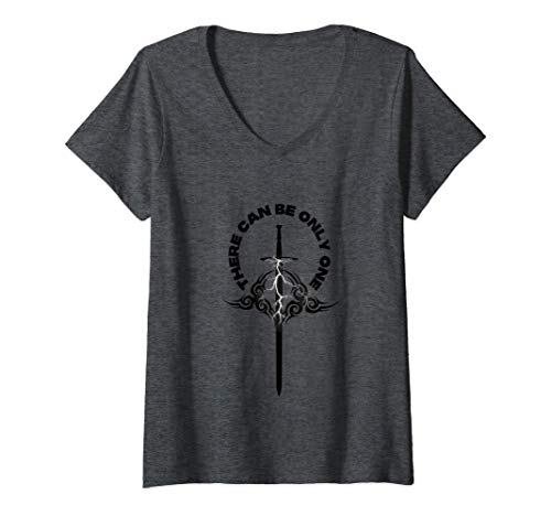 Damen There Can be only one Highlander T-Shirt mit V-Ausschnitt von There Can Be Only One Highlander Fan Gift