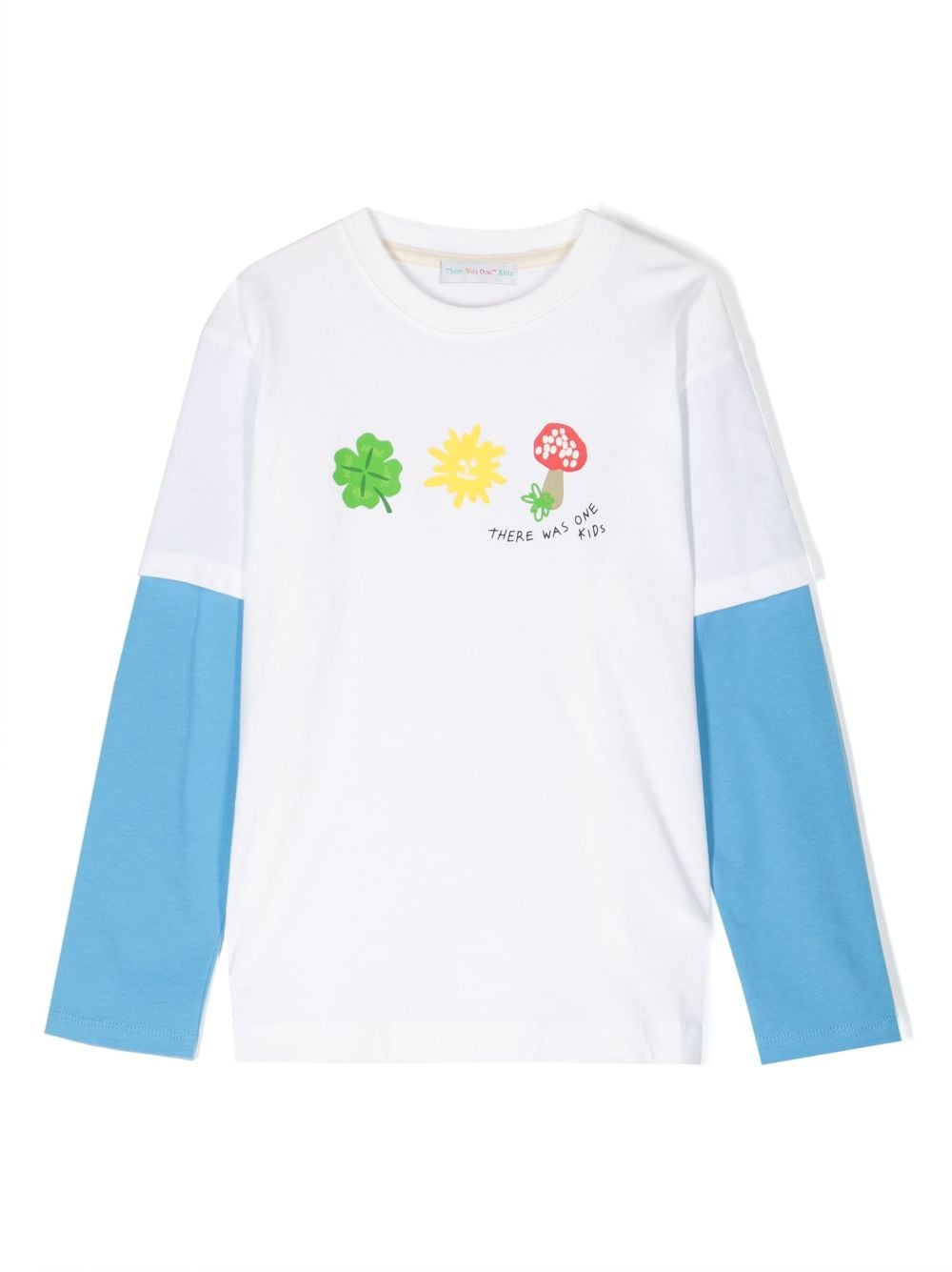 There Was One Kids T-Shirt in Colour-Block-Optik - Weiß von There Was One Kids