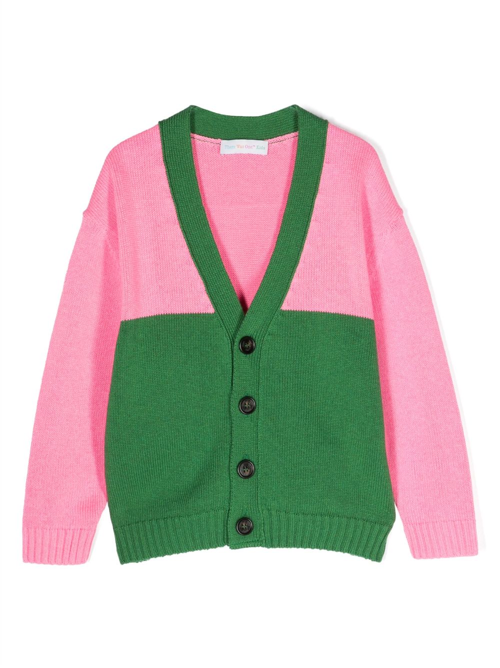 There Was One Kids Cardigan in Colour-Block-Optik - Rosa von There Was One Kids