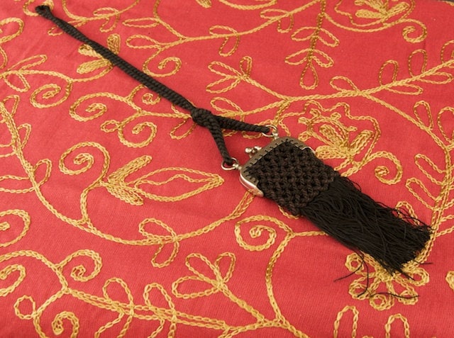 Antike Makramee Mini Geldbörse von TheresaWellsStifel