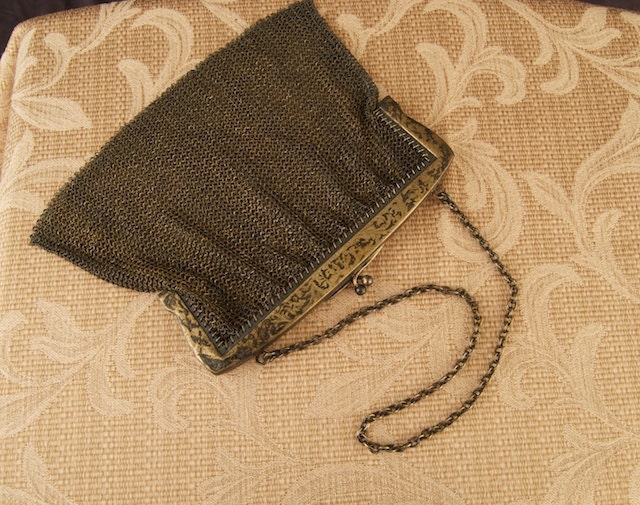 Antike Sterling Silber Mesh Handtasche Geldbörse von TheresaWellsStifel