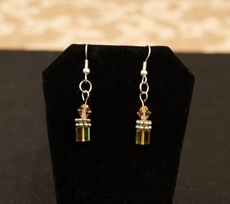 Bernstein Kristall Tropfen Ohrringe von TheresaWellsStifel