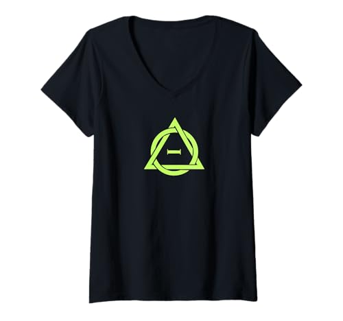 Damen Therian Symbol grün T-Shirt mit V-Ausschnitt Damen Therian Symbol grün T-Shirt mit V-Ausschnitt von Therian Gear