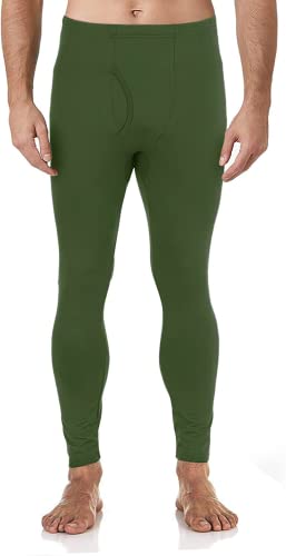 Therma Pro Herren Thermo-Unterhose Fleece gefütterte Hose lange Unterhose warme Basisschicht Leggings, Grün (Army Green), Klein von Therma Pro