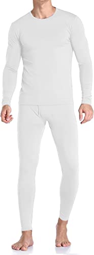 Therma Pro Herren Unterwäsche-Set mit Fleece-Futter, Thermounterwäsche, lange Unterhose, ultraweich, Weiss/opulenter Garten, 4X-Groß von Therma Pro