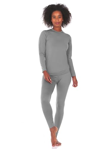 Thermajane Damen Weiche Thermo-Unterwäsche lang mit Fleece XS grau von Thermajane