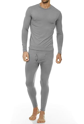 Moet Fashion Herren Weiche Thermo-Unterwäsche lang mit Fleece XL grau von Thermajohn