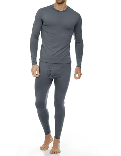 Thermajohn Herren Ultra Soft Thermounterwäsche Lange Unterhose Set mit Fleece gefüttert - Schwarz, Schwarz, M von Thermajohn