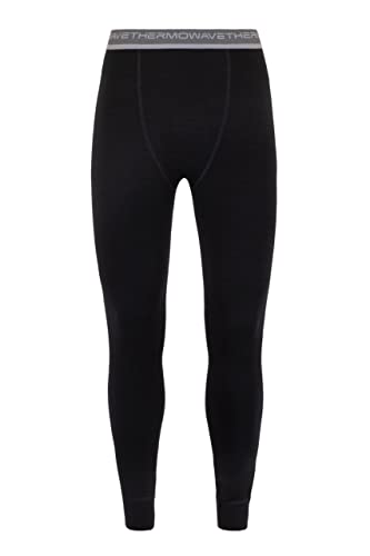 Thermowave Arctic Merino Unterwäsche Herren - Lange Unterhose Männer - Thermounterwäsche Herren 265 GSM Extra Warme mit Feuchtigkeitstransport - Schnelltrocknende Thermo Unterwäsche, Schwarz, XXXL von Thermowave